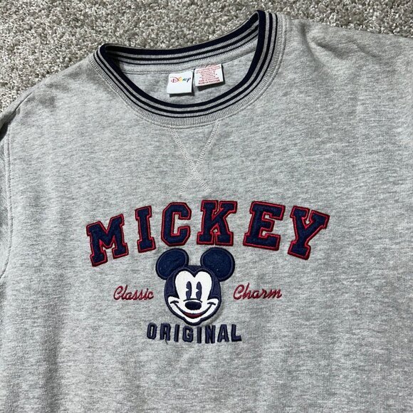 Disney Unisex Mickey Mouse Original Graphic Sweatshirt XL Gray Classic Charm - Picture 2 of 10